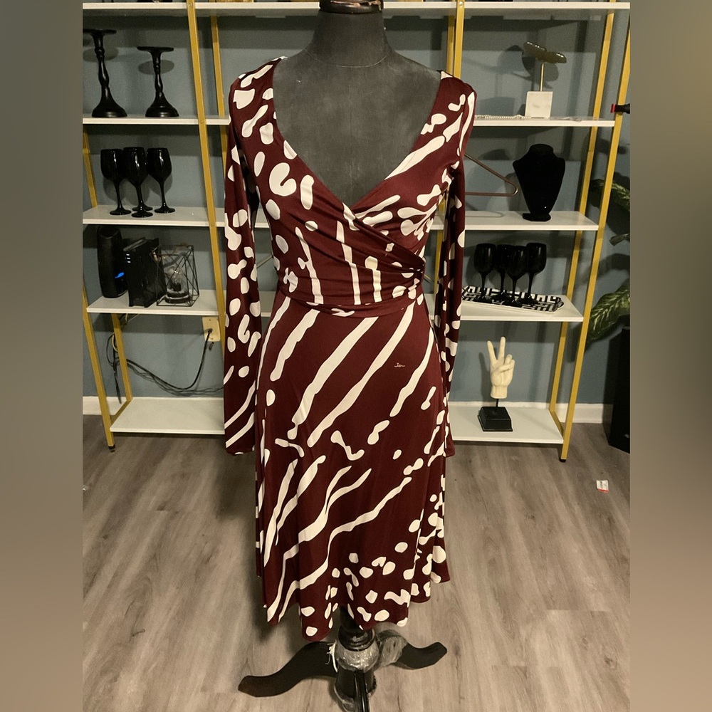 Rare! Issa London Abstract Polka Dot Silk Jersey Dress 6